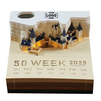 Illuminated 3D Desk Calendar 2026