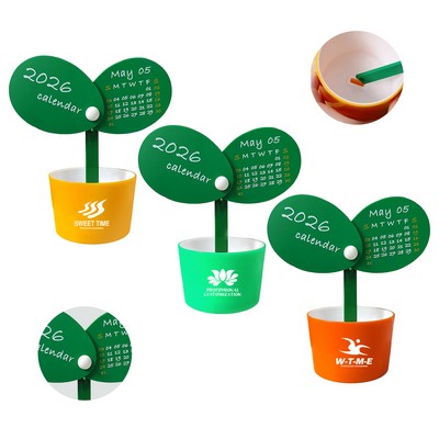 Desk Calendar With Pen Holder