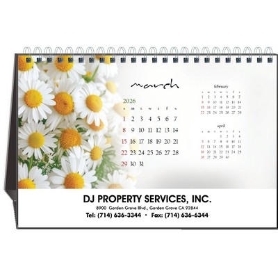 Blossoms 2026 Desktop Calendar w/Full Color Hardboard Easel