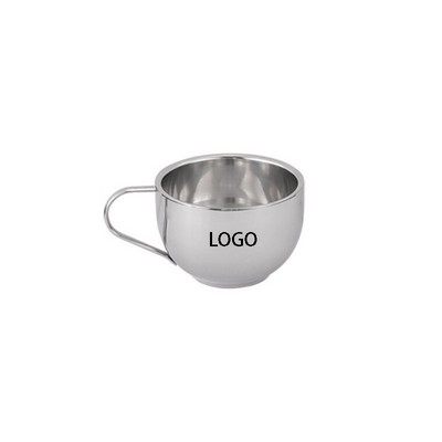 Stainless Steel Double-Walled Coffee Mug W/ Handle-8.5OZ