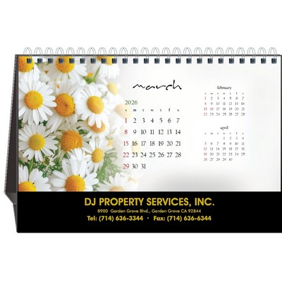 Blossoms 2026 Desktop Calendar w/Foil Stamped Hardboard Easel